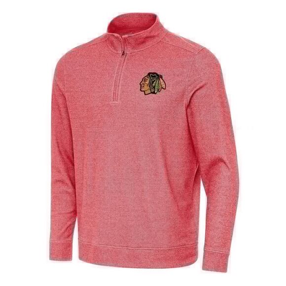 Chicago Blackhawks Red Long Sleeve Pullover with Embroidered Logo - Picture 1 of 5